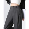 Grey wide-leg pants for women 2026 new style, high-end suit pants, high-waisted, draping, casual floor-length straight-leg pants Specification image